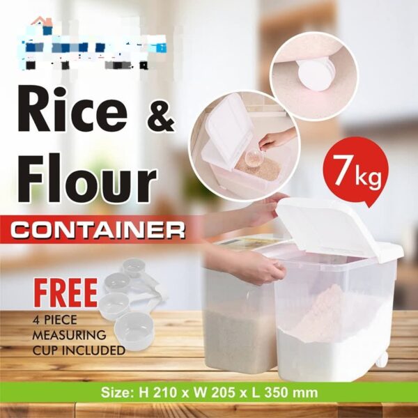 Plastic Multi Purpose Rice & Flour Container With 4 Spoon