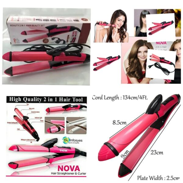 2 in 1 NOVA NHC-2009 Hair Curler and Hair Straightener, Plate