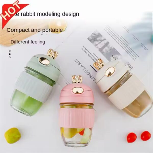 350ml bunny Cup glass sipper