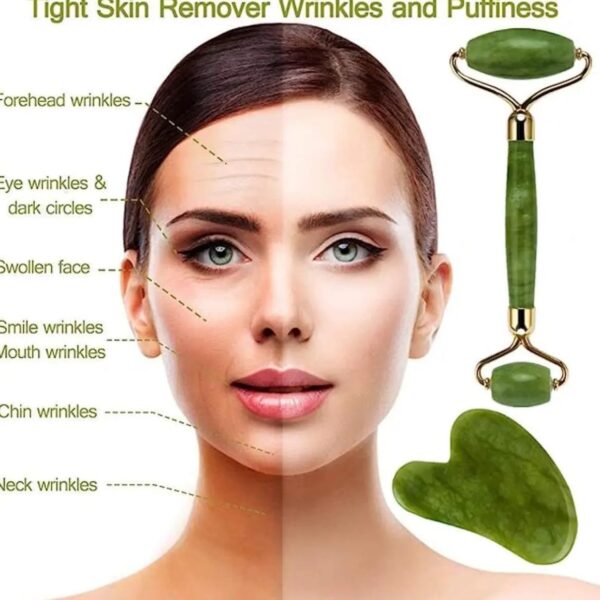 Flawless Jade Roller With Stone (Marble)