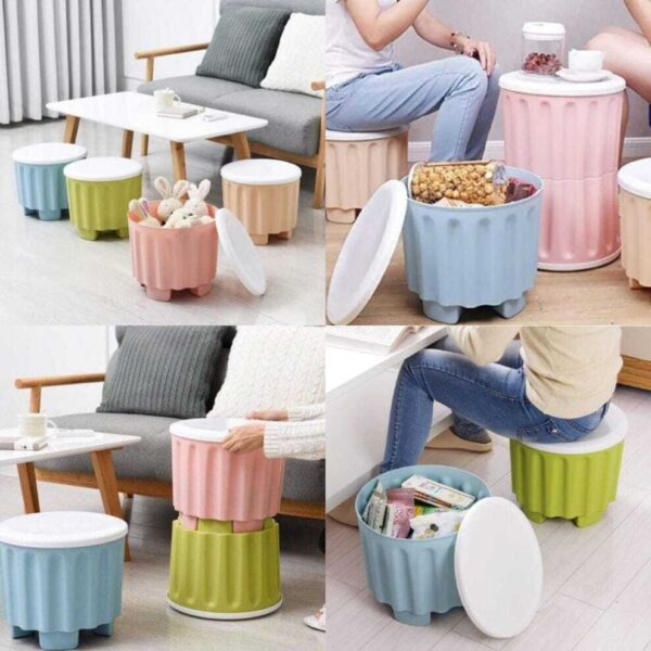 Multi-  Purpose Plastic Smart Storage Stool