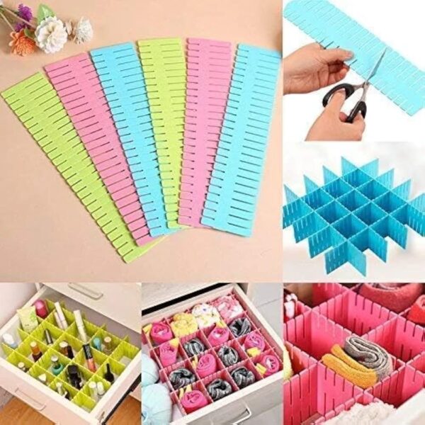 DIY PLASTIC GRID DRAWER DIVIDER 4 PCS SET