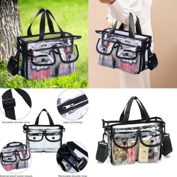 Transparent Makeup Bag with Strap Portable Cosmetic Bag for Women