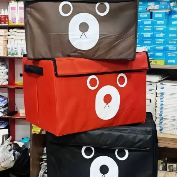 Woven Bear Storage Bag with LID