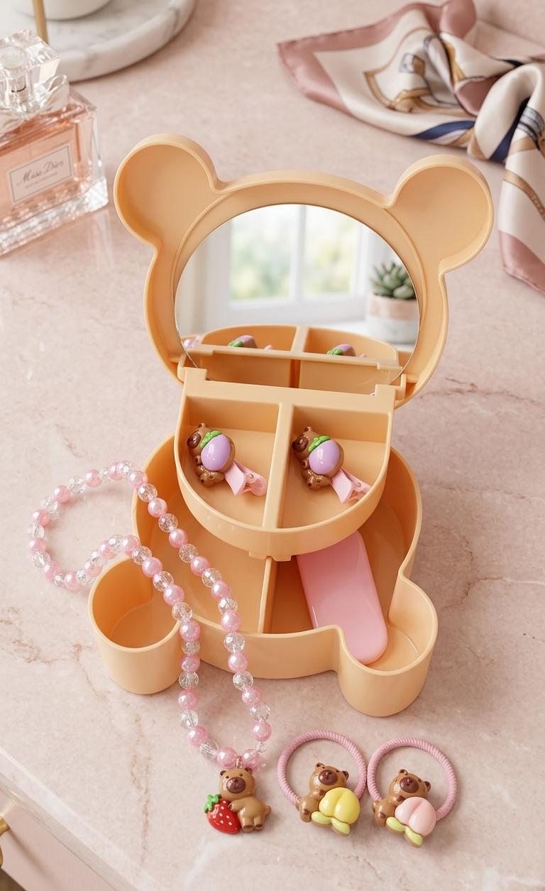 Bear Mirror Jewelry Box Set