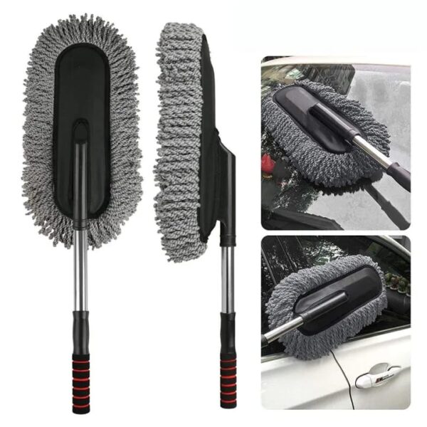 Car Wash Cleaning Brush Duster Dust Wax Mop Microfiber Telescoping Dusting Tool