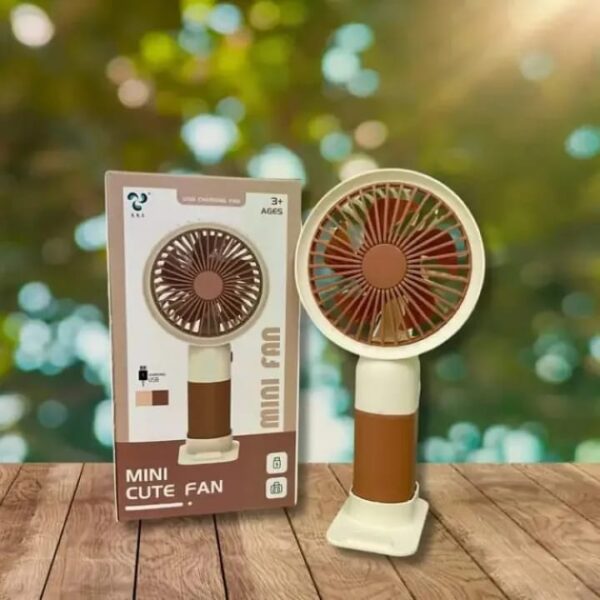 Rechargeable Mini Fan with Mobile Stand Type-C Charging Portable Desk Fan