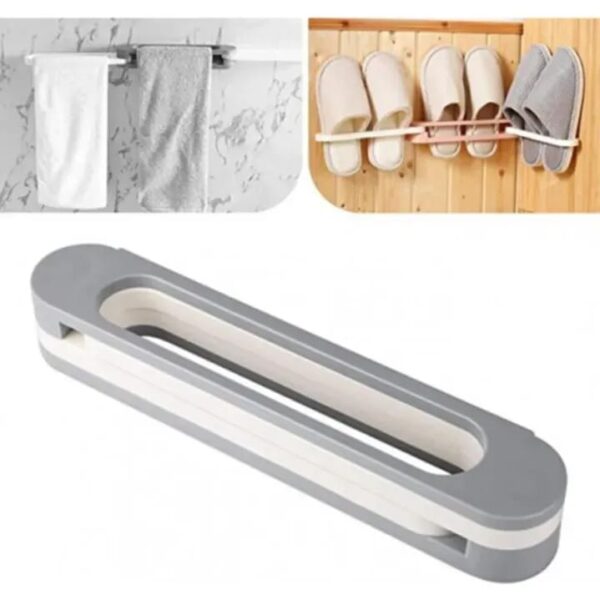 Self Adhesive 3 in 1 Wall Mounted Foldable Shoes Organizer Rack Towel Stand