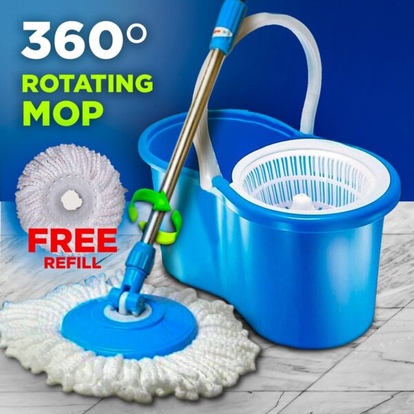 Spin Mop Set 360° Microfiber Mop with Bucket Cleaning System