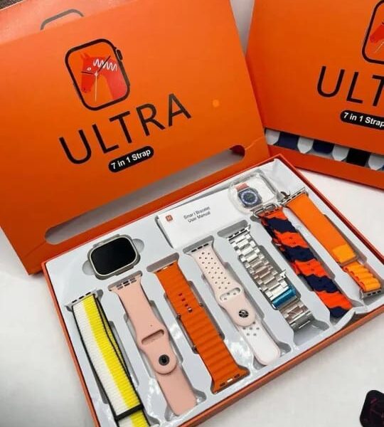 Ultra 7 in 1 Strap Smart Watch Fitness Smartwatch with Multiple Straps
